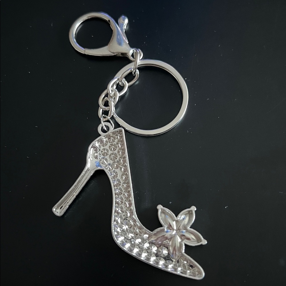 Rhinestone High Heel Key Holder Bag Charm - Picture 2 of 2
